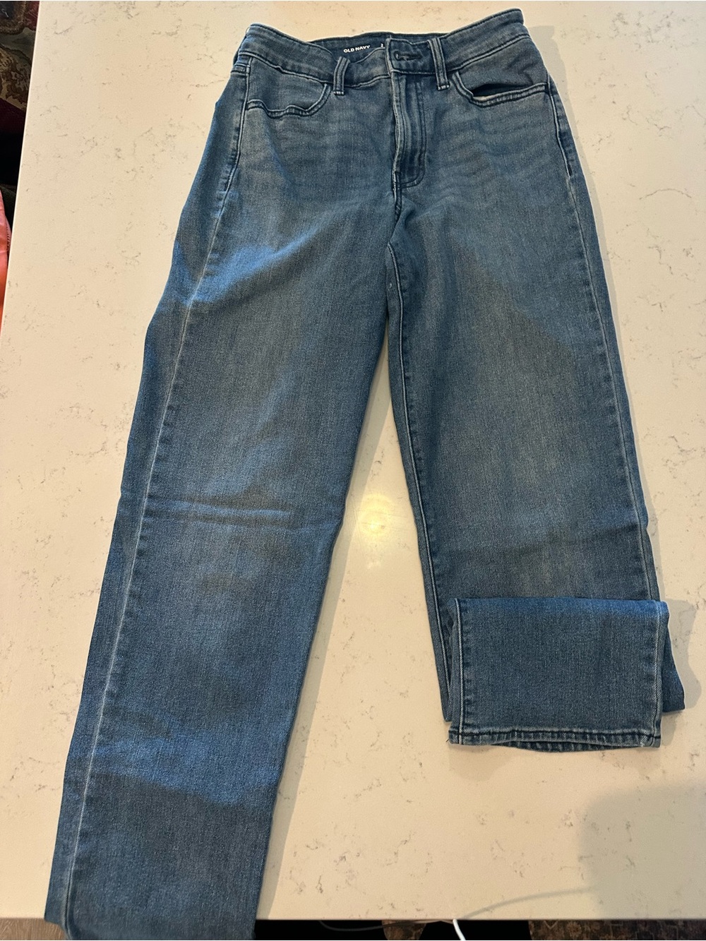 Old Navy Women's Straight Leg Jeans - Medium Blue Wash
